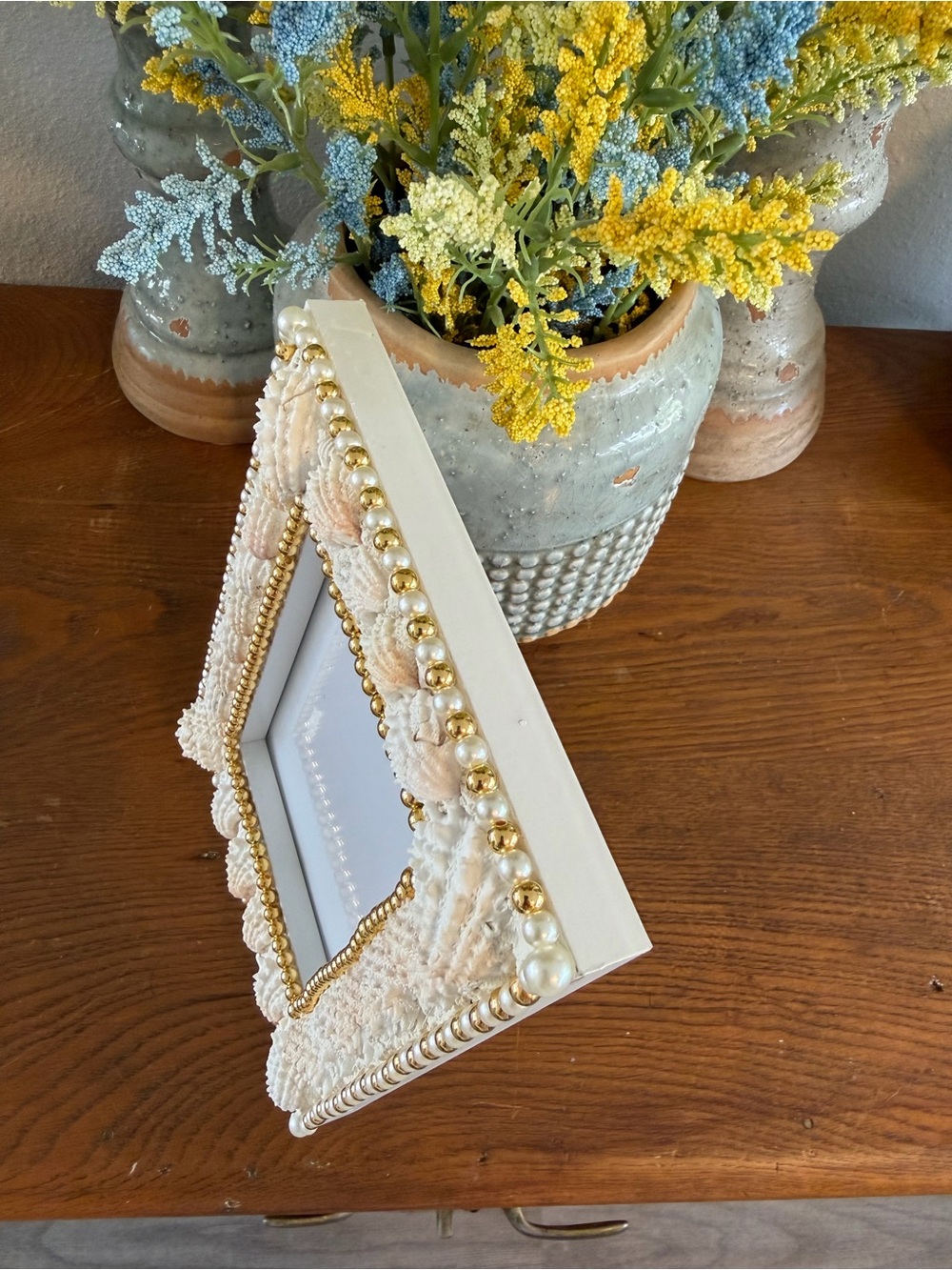 Seashell Beaded Photo Frame- Handcrafted - Picture 5 of 7